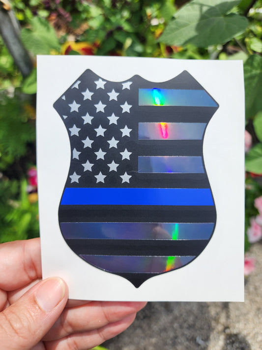 Police Support. Badge Style. Thin blue line. First responder Support.