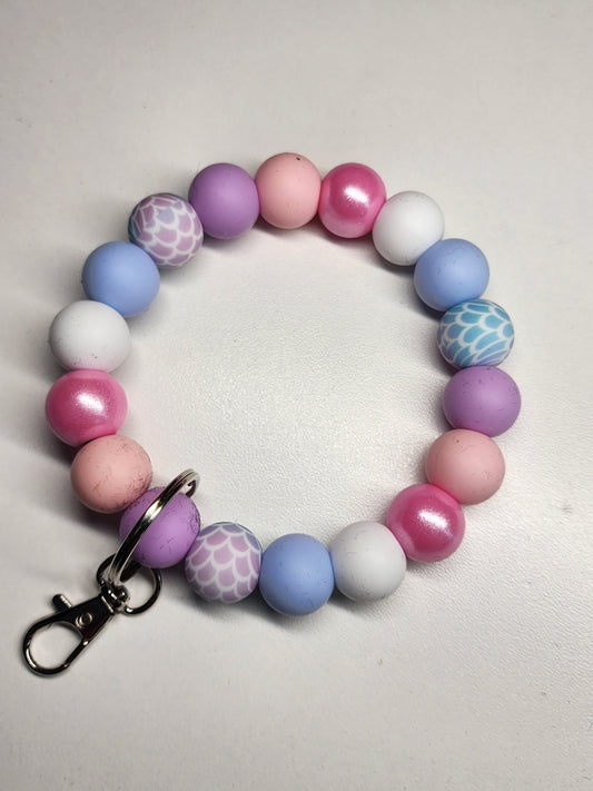 Mermaid Pearl Silicone Beaded Key ring