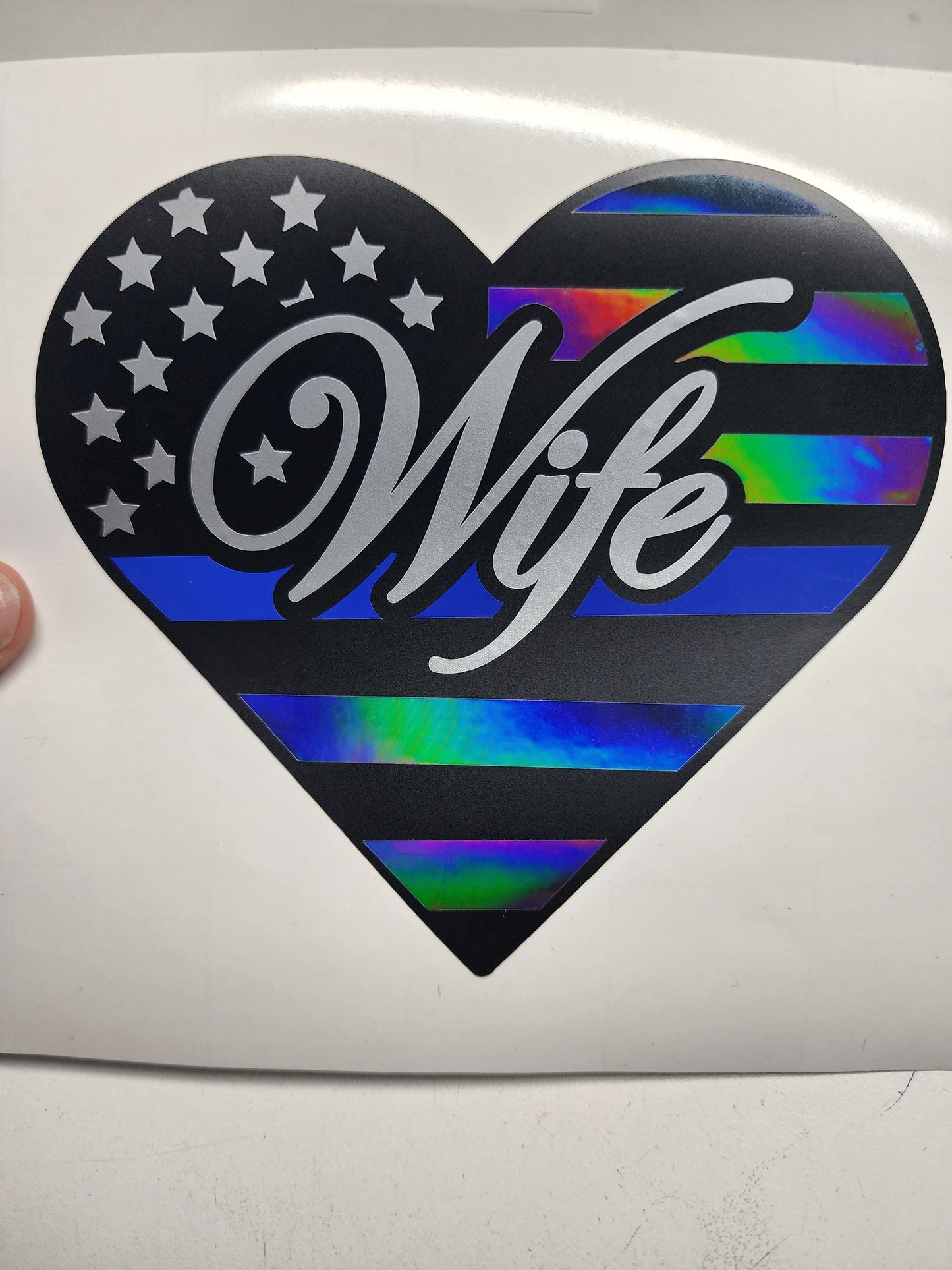 Police Support Hearts. Car Decal.